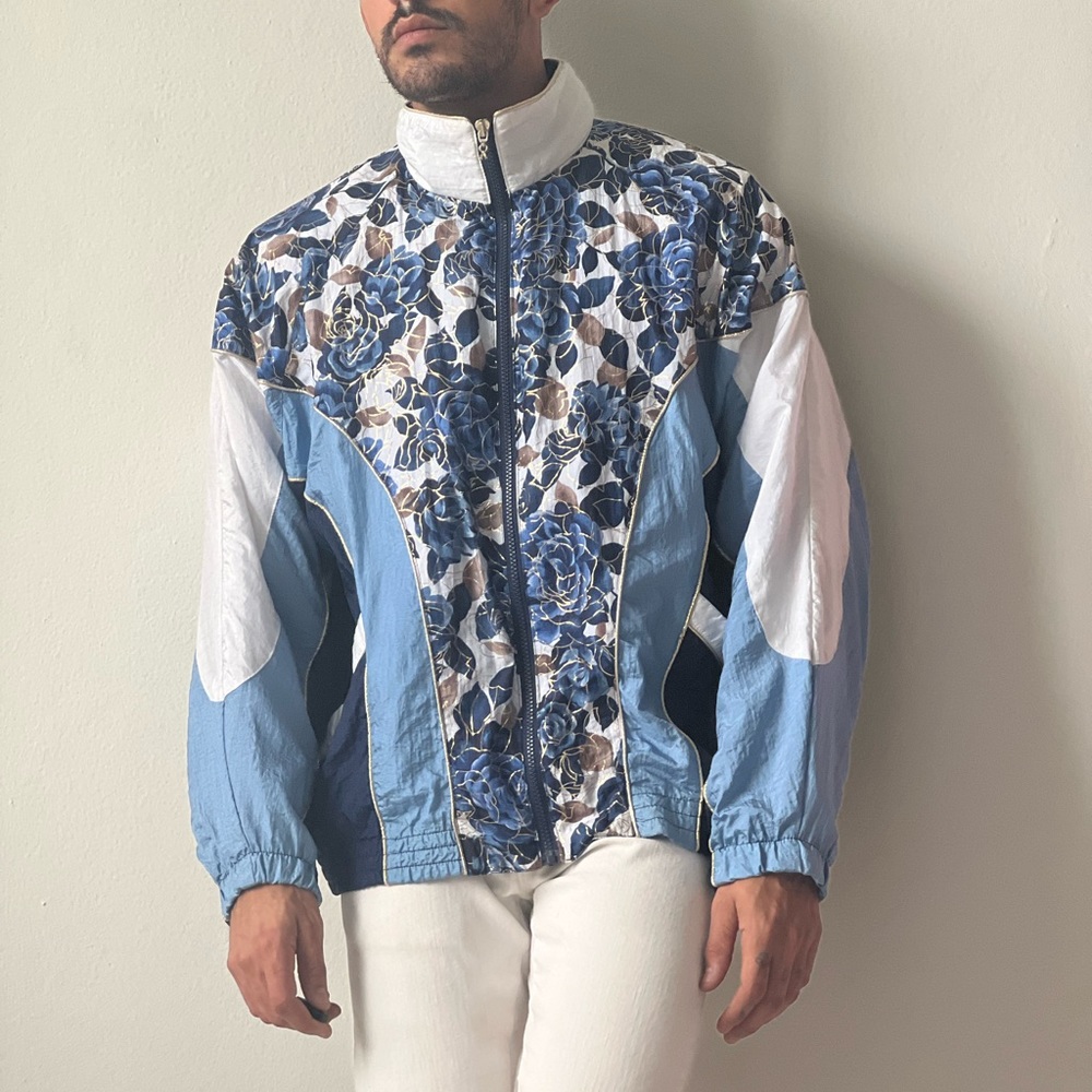 Royal Floral Blue Windbreaker